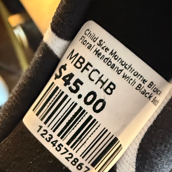 Brianna Cannon Kids Black and White Beaded Headband - Picture 5 of 5